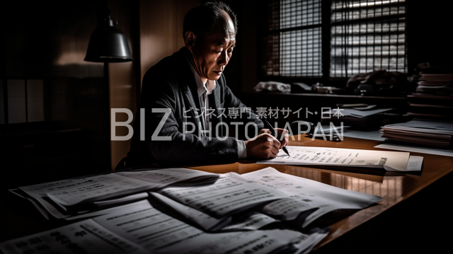 日本のビジネス契約書類の写真素材