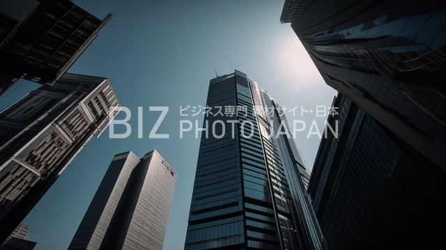 青空を背景にした東京の高層ビル群