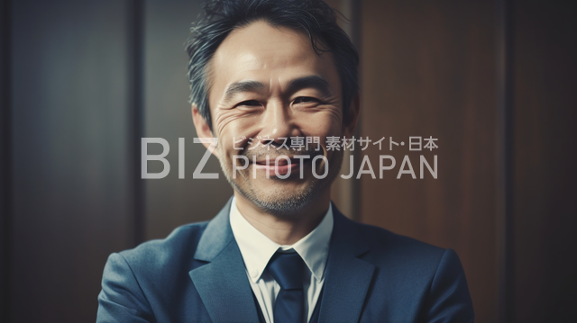 笑顔で立つ日本人男性_別バージョン2