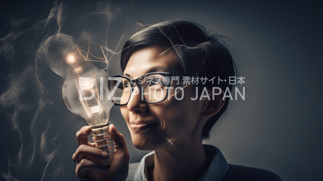 クリエイティブなアイデアとブレインストーミング_笑顔の日本人