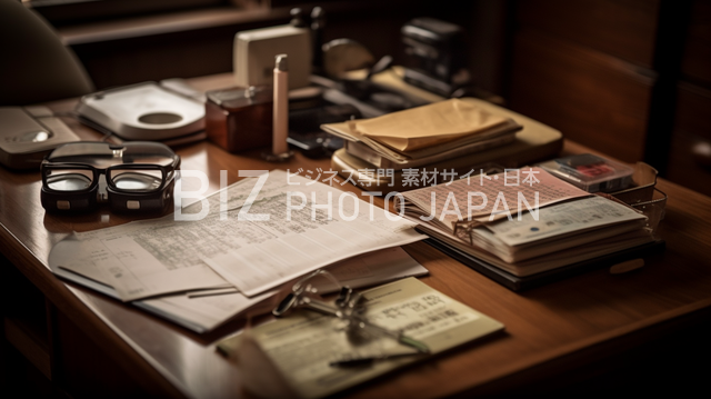 日本のビジネス写真の契約書の用紙仕事