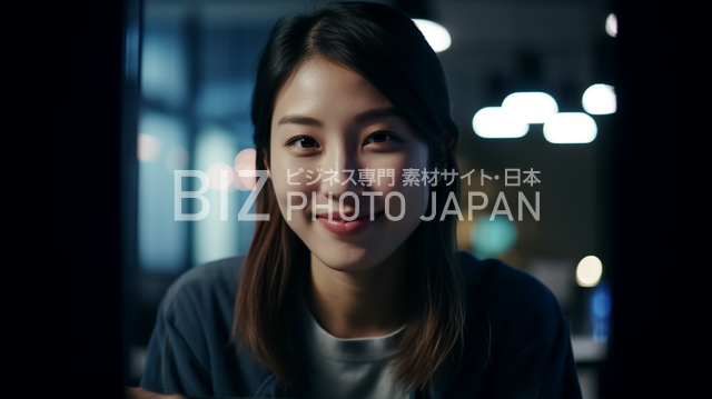 昼間に仕事する日本人女性がラップトップを操作
