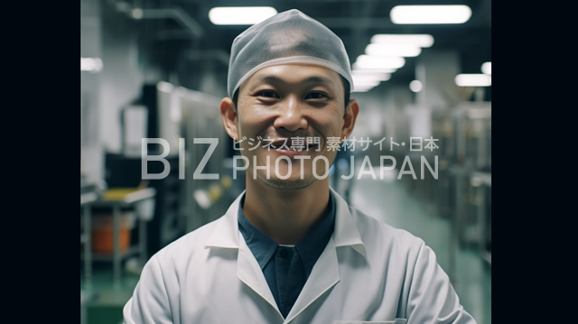 全身を撮影された笑顔の日本人男性