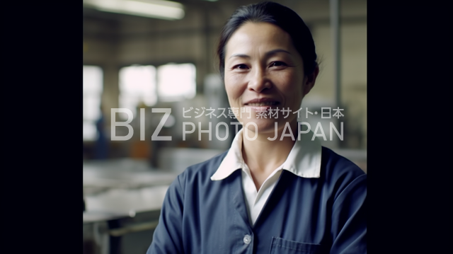 笑顔で手を振る日本人女性の全身像