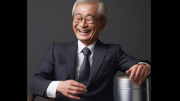 拍手で喜ぶスピーカー_笑顔の日本人ビジネスマン