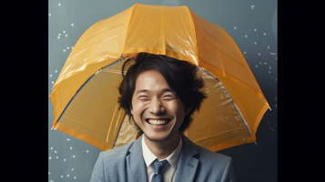 クリエイティブなアイデアを出し合う日本人の歯を見せた笑顔素材