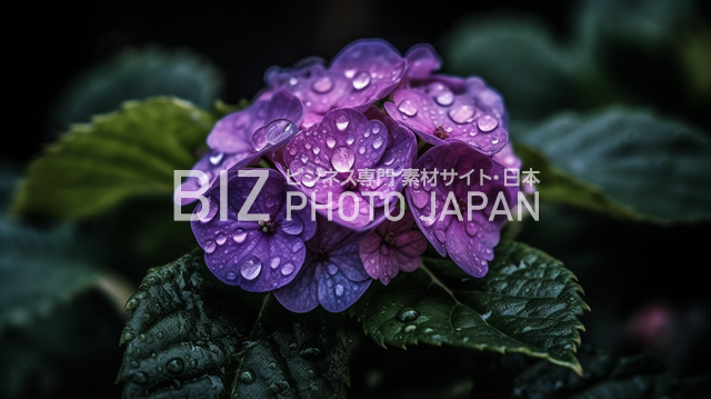 梅雨に咲く紫陽花（あじさい・アジサイ）梅雨の季節ならではの美しい花々