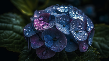 梅雨に咲く紫陽花（あじさい・アジサイ）梅雨の季節ならではの美しい花々