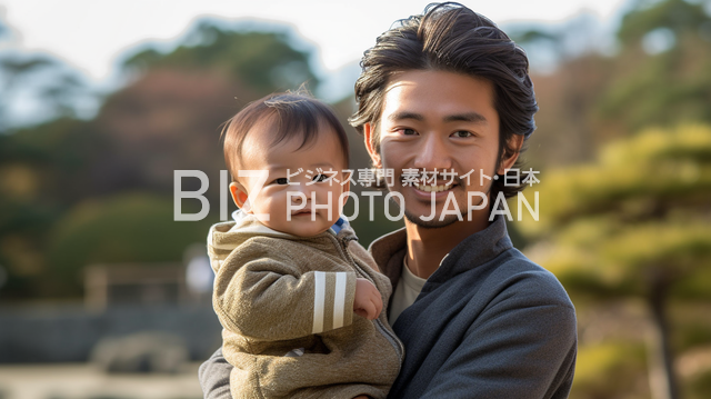 日本庭園で息づく絆！日本人男性が愛情いっぱいに赤ちゃんをだっこする姿に心がほっこり